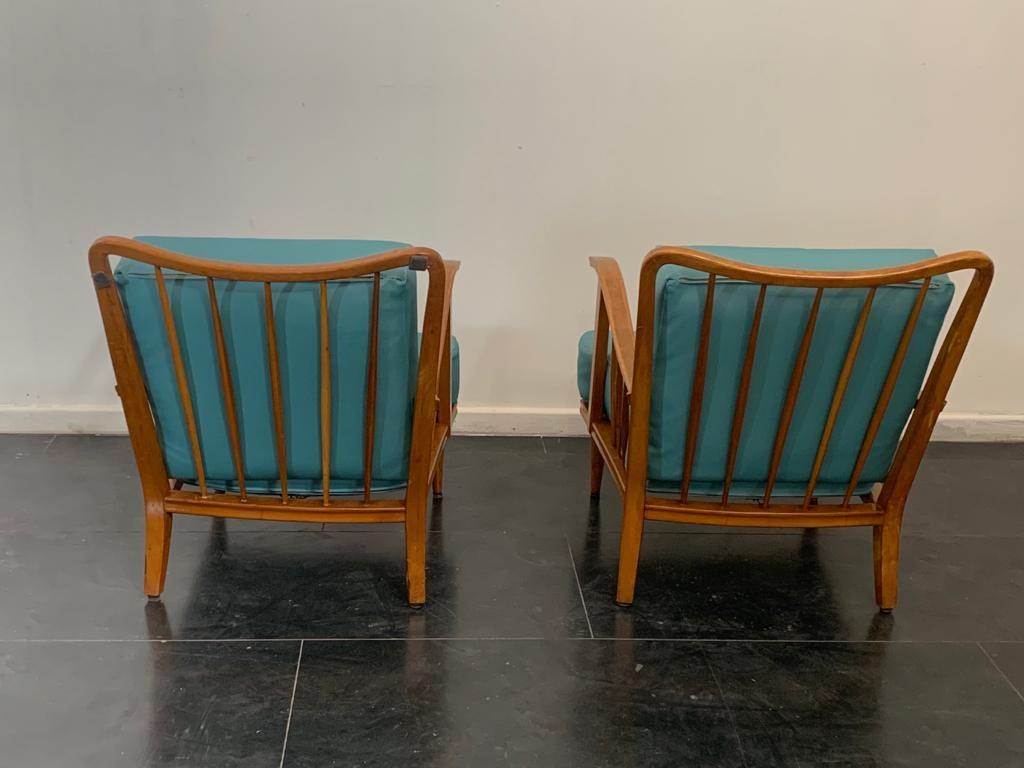 Maple Lounge Chairs by Paolo Buffa, 1950s, Set of 3 For Sale 10