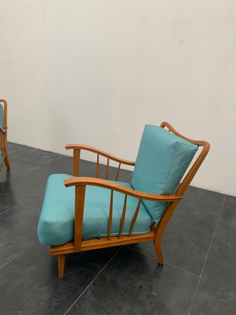 Mid-20th Century Maple Lounge Chairs by Paolo Buffa, 1950s, Set of 3 For Sale
