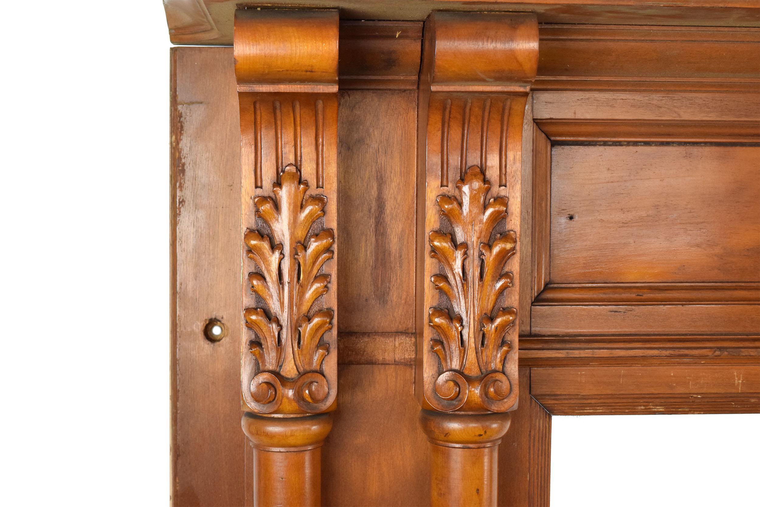 Victorian Maple Mantel with Carved Spindles