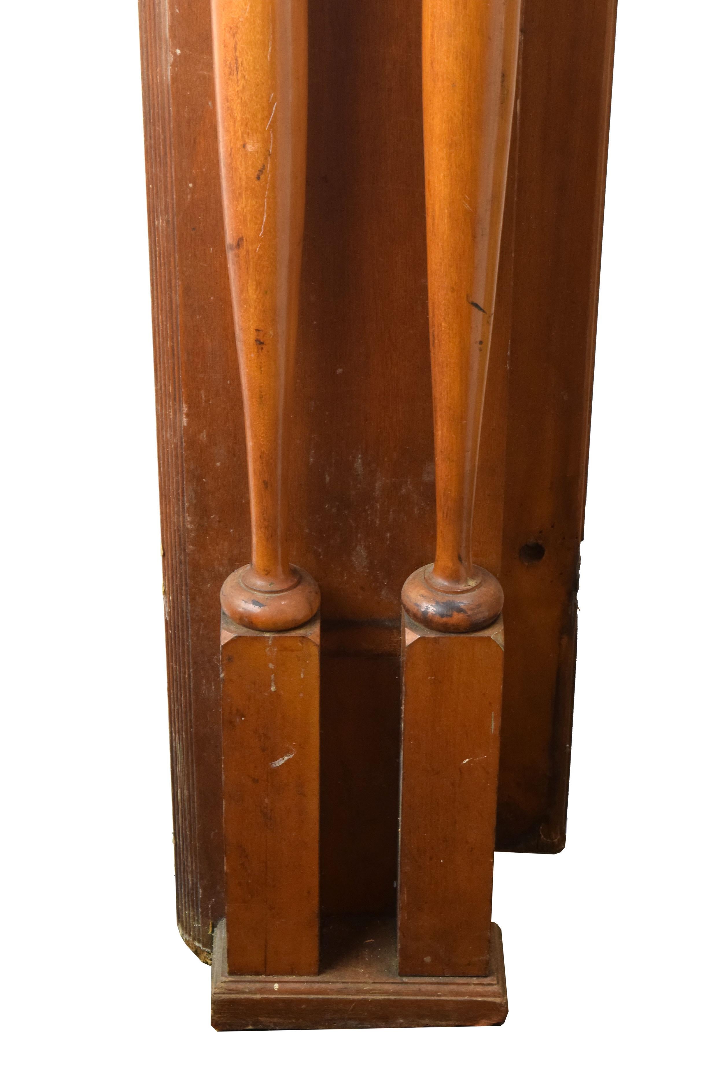 20th Century Maple Mantel with Carved Spindles