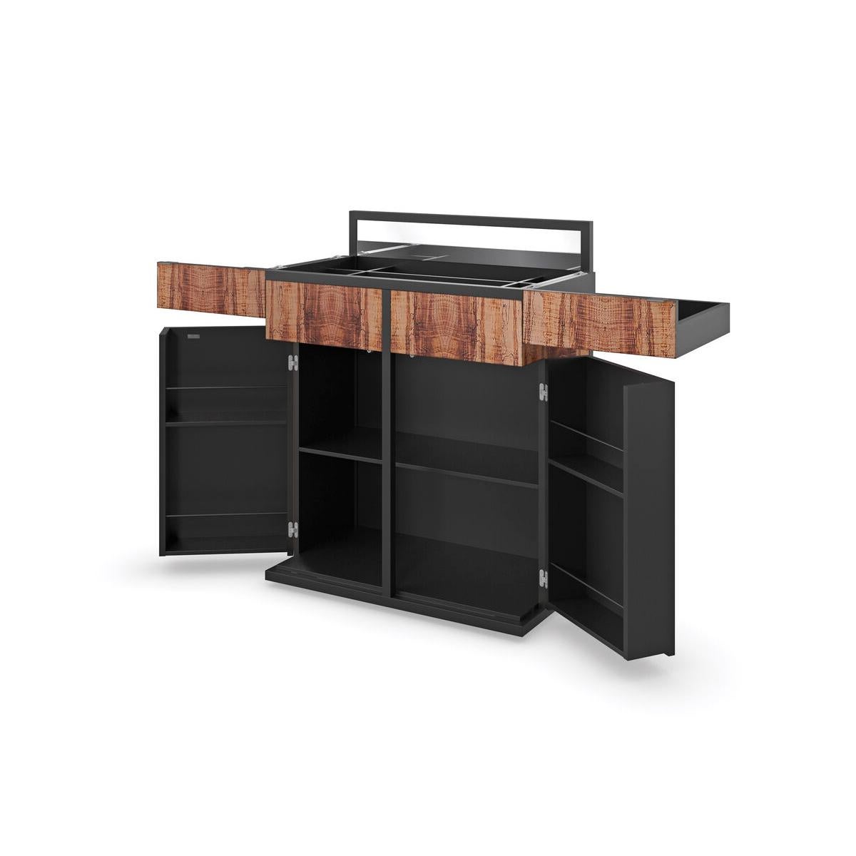 Maple Modern Bar Cabinet In New Condition For Sale In Westwood, NJ