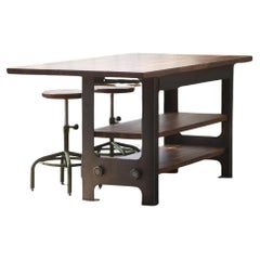 Maple Modern Industrial Kitchen Island Work table