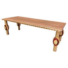 Table de salle à manger en érable et bois massif Padauk