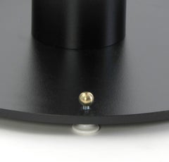 Maple Pedestal Table with Adjustable Black Metal Base Made in the USA