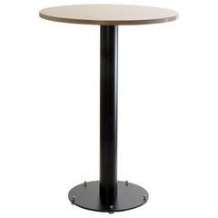 Maple Pedestal Table with Adjustable Black Metal Base Made in the USA