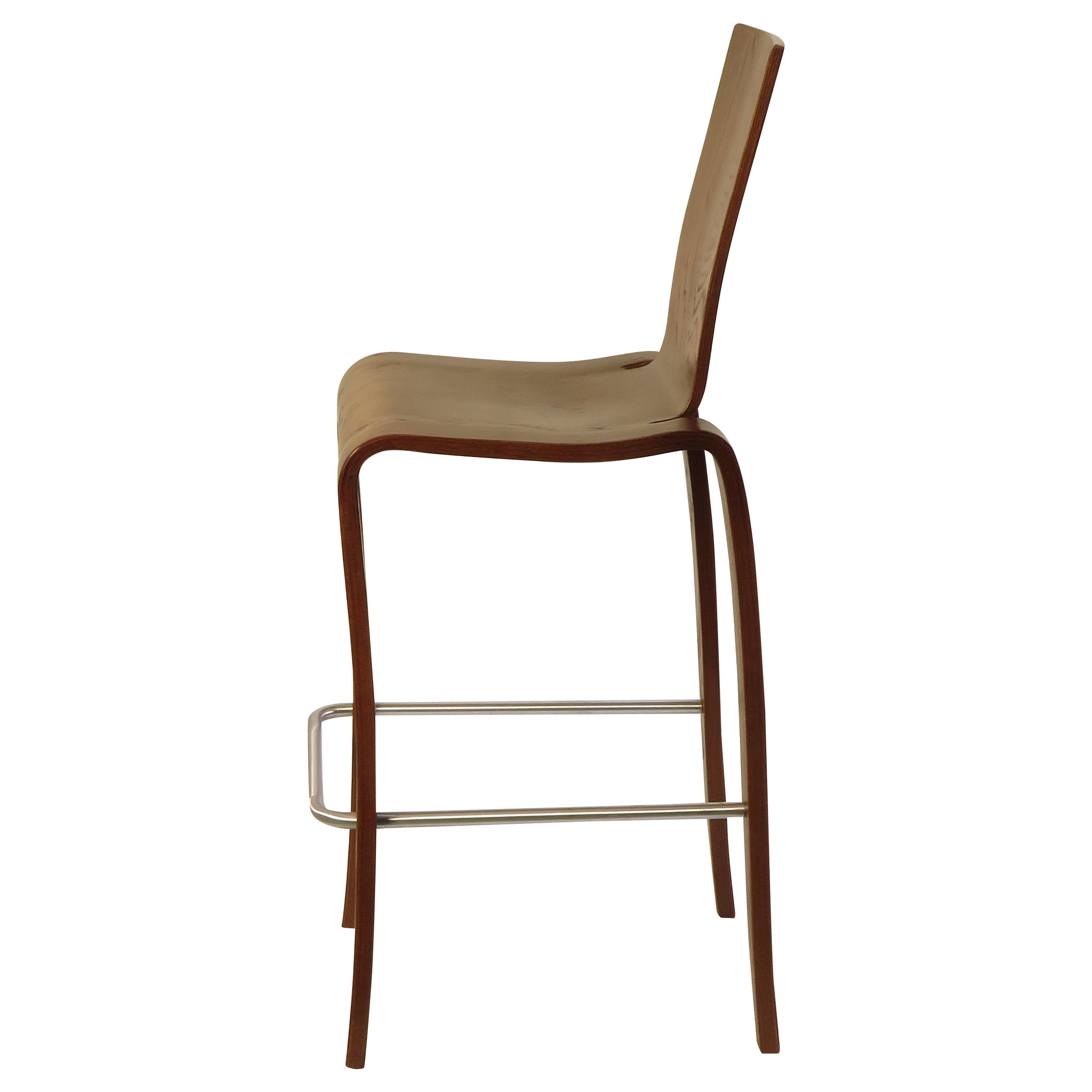 Maple Plybent Bar Chair in Walnut, Set of 2 Vintage Peter Danko For Sale