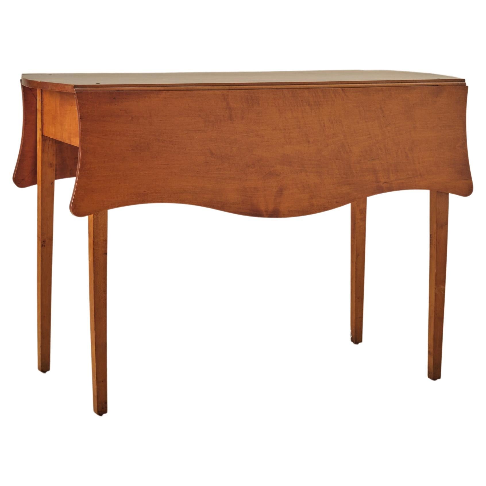 Maple Scalloped Drop Leaf Table For Sale