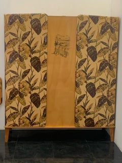 Maple Wardrobe with Leaf and Landscape Decoration, 1950s