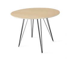Maple Williams Dining Table Black Hairpin Legs Circle Top