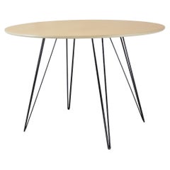 Maple Williams Dining Table Black Hairpin Legs Oval Top
