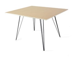 Maple Williams Dining Table Black Hairpin Legs Rectangle Top