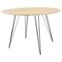 Maple Williams Dining Table Black Hairpin Legs Circle Top