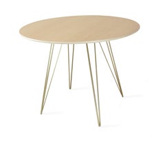 Maple Williams Dining Table Gold Hairpin Legs Circle Top