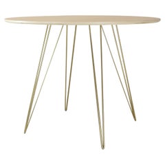 Maple Williams Dining Table Gold Hairpin Legs Circle Top