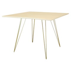 Maple Williams Dining Table Gold Hairpin Legs, Square Top