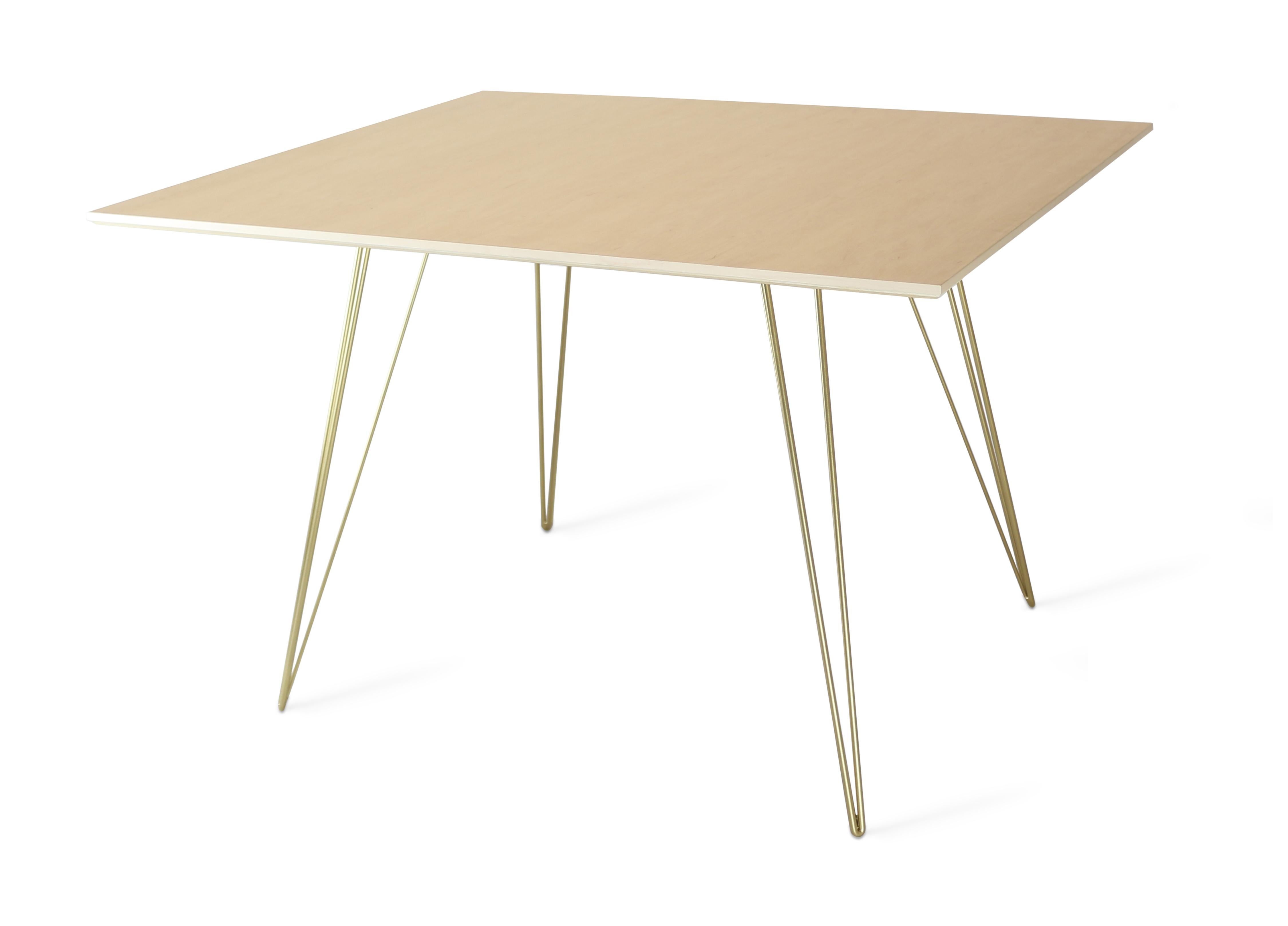 A thin, elegant and light table that can be customized to any shape, size and color desired. This handcrafted item perfectly blends industrial hairpin legs with a beveled wooden top. The irregular beauty of its natural wood combined with its simple