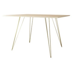 Maple Williams Dining Table Gold Hairpin Legs Rectangle Top