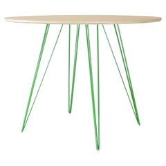 Maple Williams Dining Table Green Hairpin Legs Circle Top