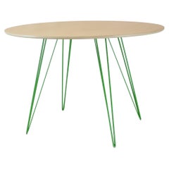 Maple Williams Dining Table Green Hairpin Legs Oval Top