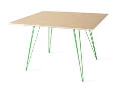 Maple Williams Dining Table Green Hairpin Legs Rectangle Top