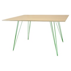 Maple Williams Dining Table Green Hairpin Legs Rectangle Top