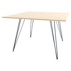 Maple Williams Dining Table Navy Hairpin Legs Square Top