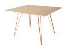 Maple Williams Dining Table Orange Hairpin Legs Rectangle Top