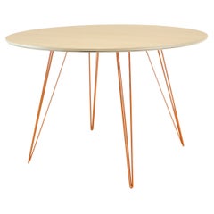 Maple Williams Dining Table Orange Hairpin Legs Oval Top