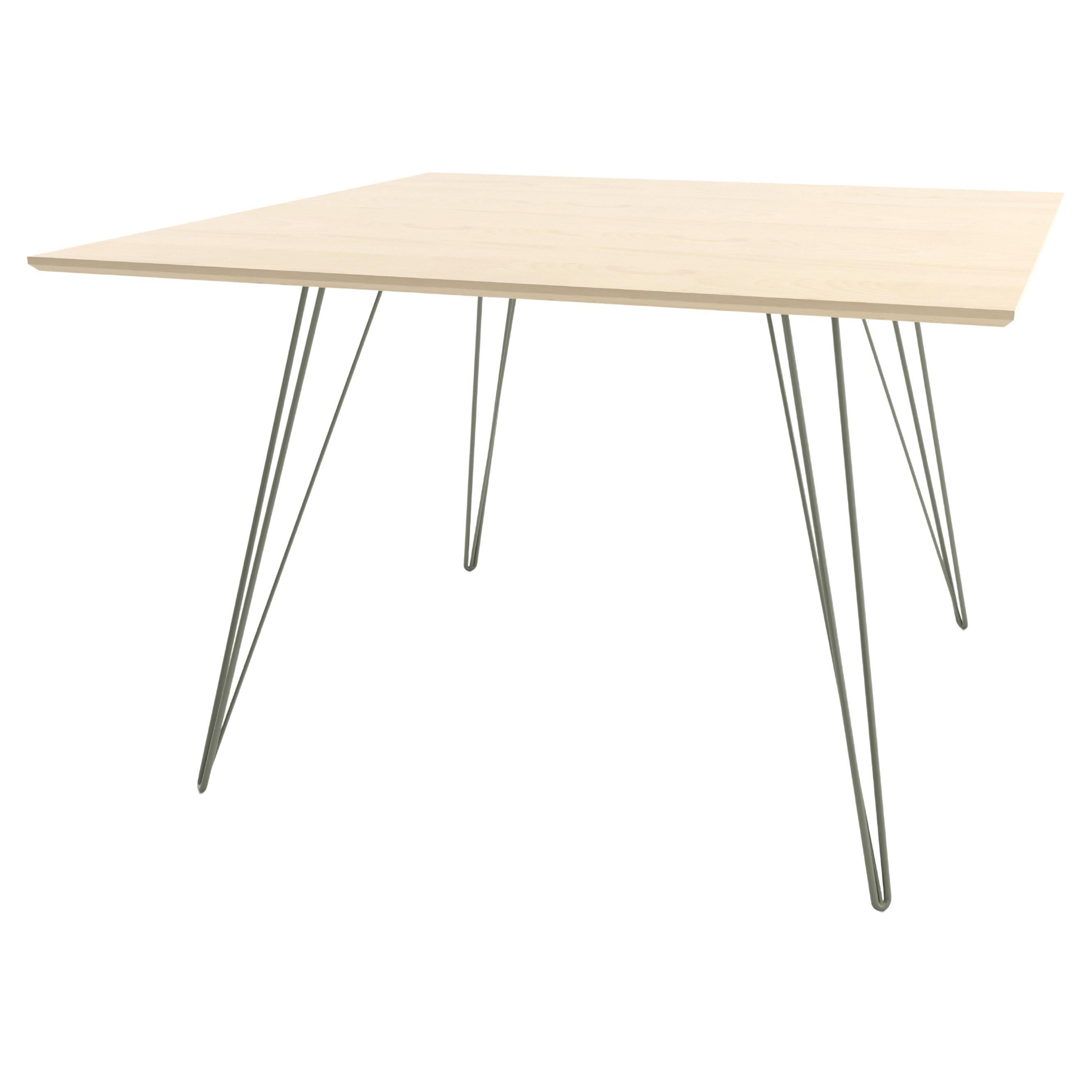 Maple Williams Dining Table Prairie Green Hairpin Legs, Rectangle Top For Sale
