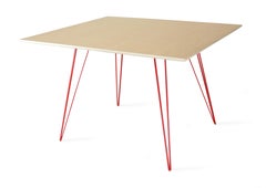 Maple Williams Dining Table Red Hairpin Legs Rectangle Top
