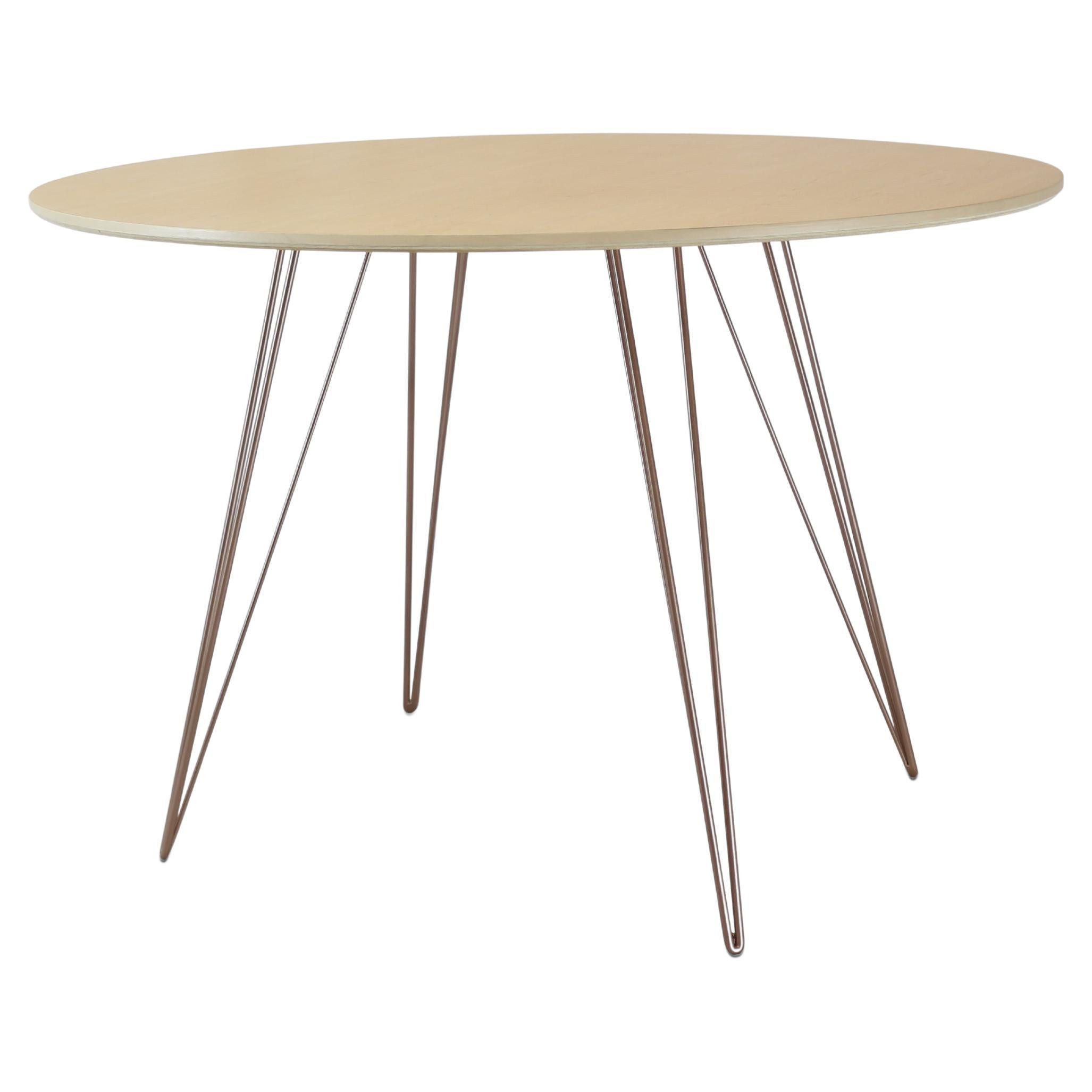 Maple Williams Dining Table Rose Copper Hairpin Legs Oval Top For Sale