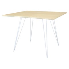 Maple Williams Dining Table White Hairpin Legs, Square Top