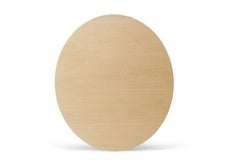 Table de salle à manger en érable Williams avec pieds en épingle à cheveux blanche et plateau ovale