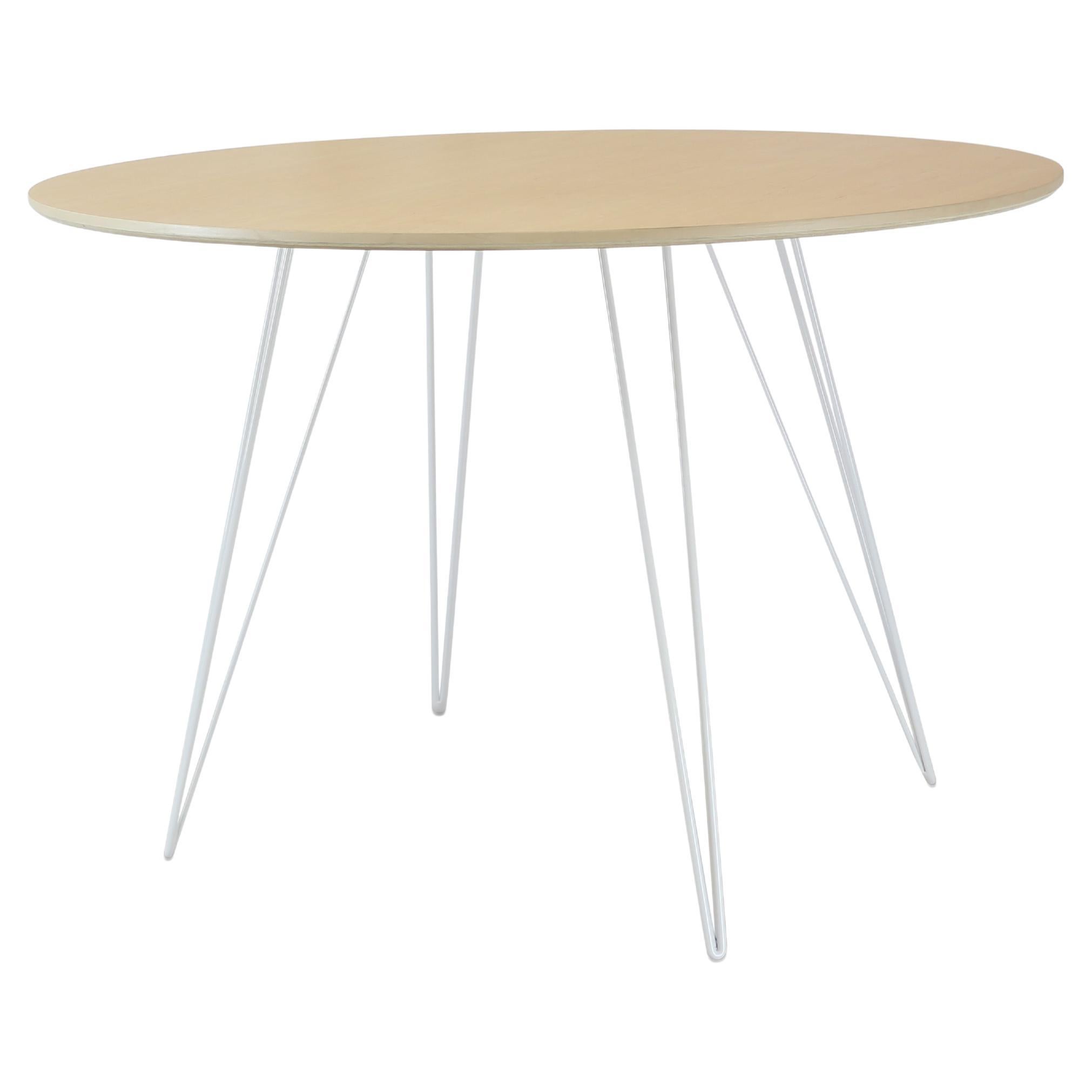 Maple Williams Dining Table White Hairpin Legs Oval Top For Sale