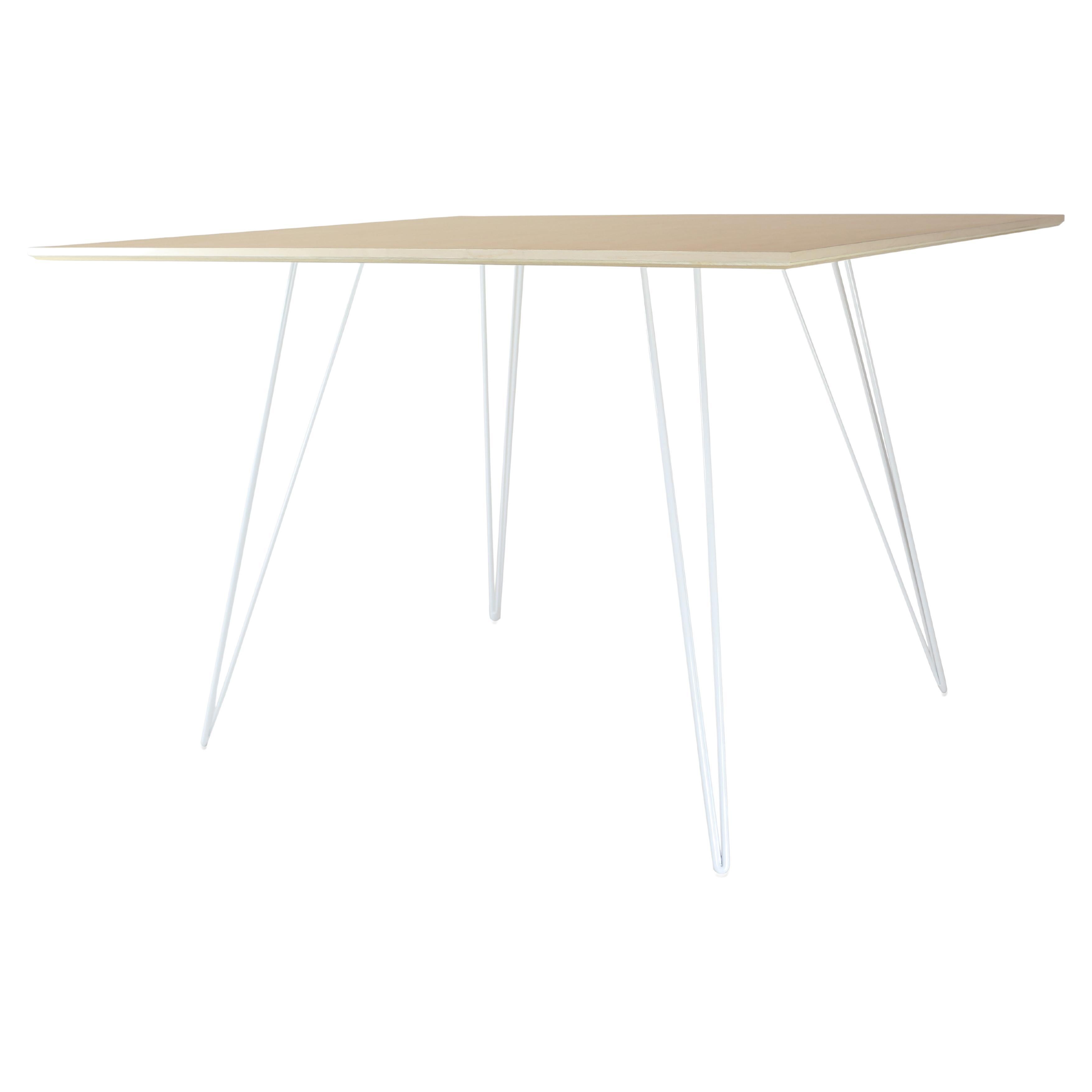 Maple Williams Dining Table White Hairpin Legs Rectangle Top For Sale