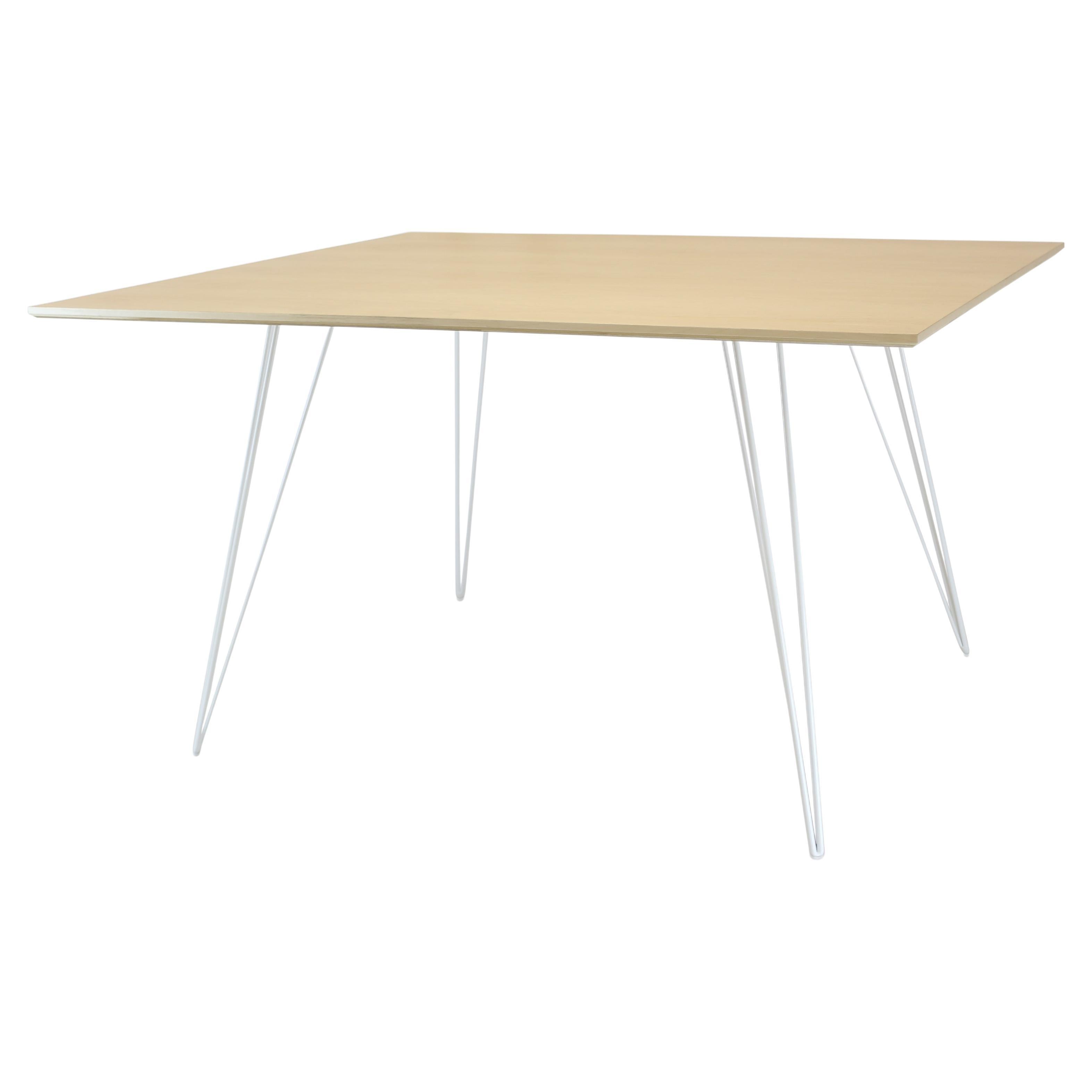 Maple Williams Dining Table White Hairpin Legs Rectangle Top For Sale