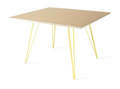 Maple Williams Dining Table Yellow Hairpin Legs, Rectangle Top