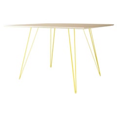 Maple Williams Dining Table Yellow Hairpin Legs, Rectangle Top