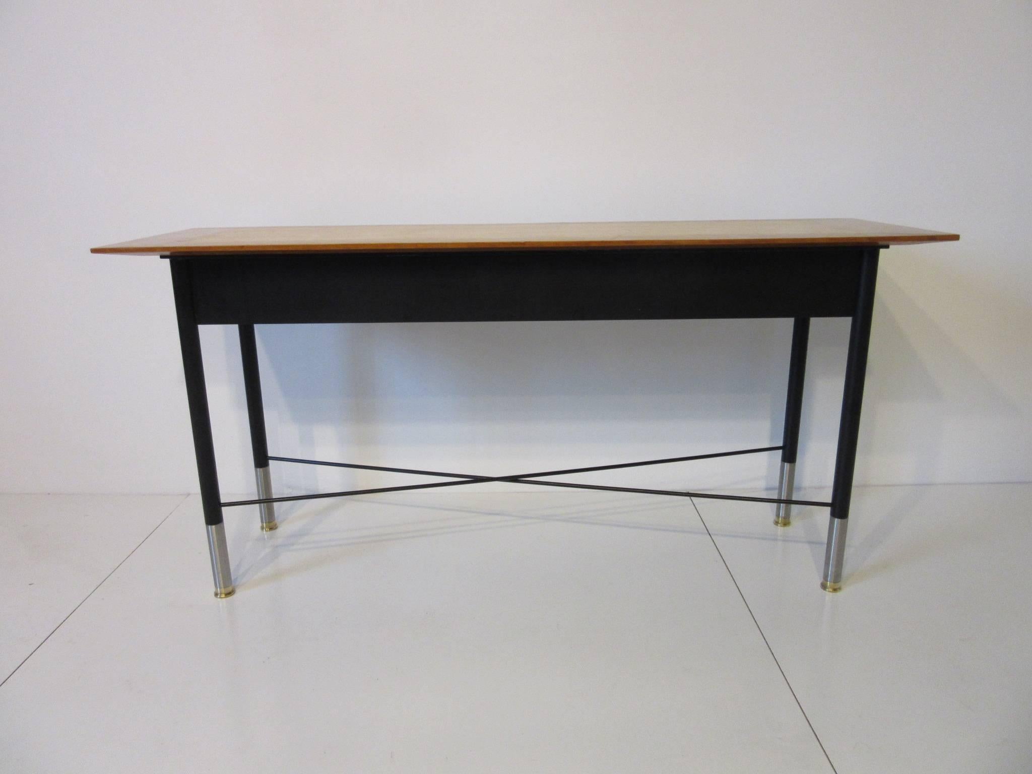 20th Century Maple Wood and Metal Console Table by Mark Goetz for Brickel