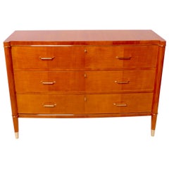 Maple wood commode by De Coene Freres hand polished Art Deco, Belgium, 1940s Maple wood commode by De Coene Freres hand polished Art Deco, Belgium, 1940s