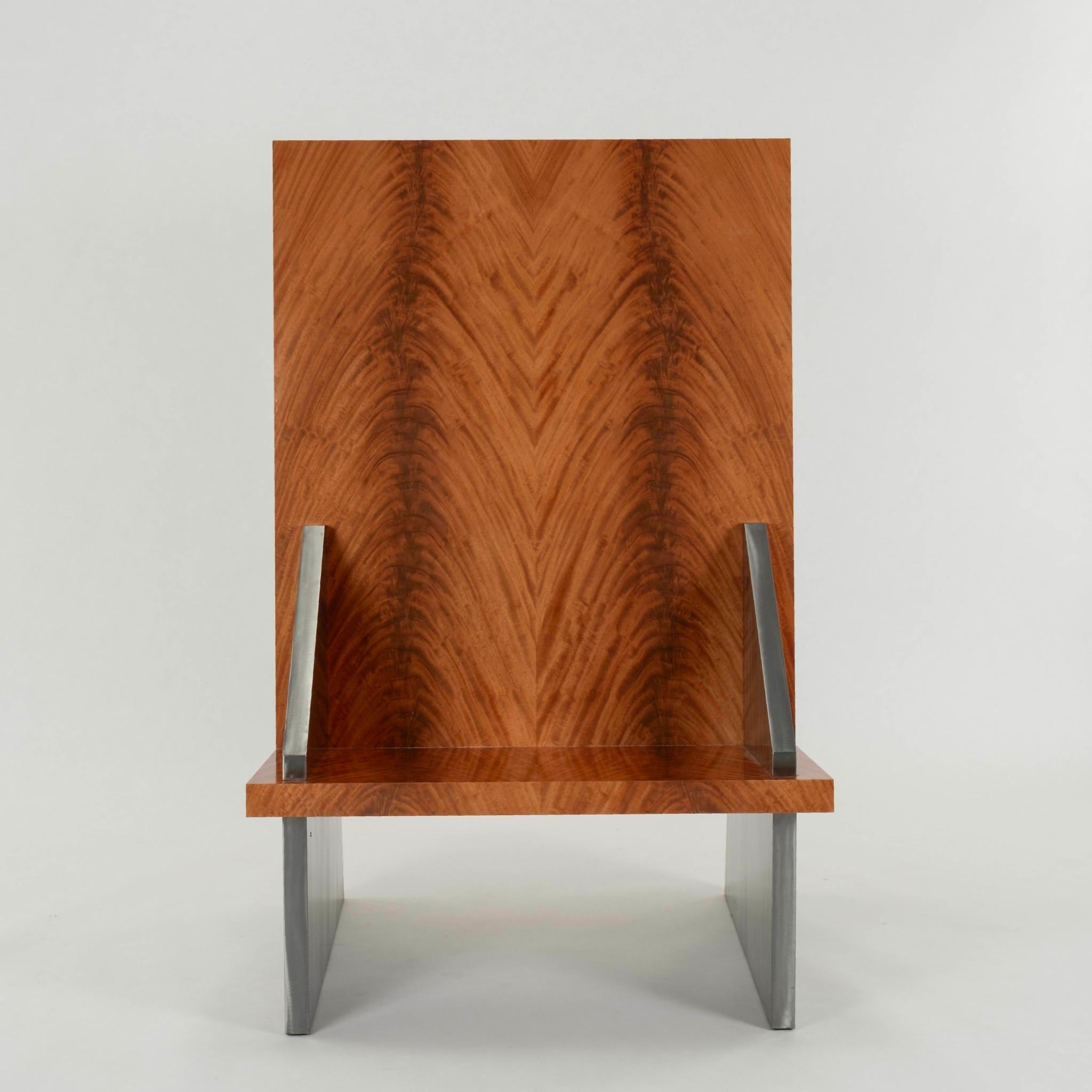 Acier Wood Wood Steel Plank Plane Lounge Chair Bench Attr. Jason Meyers en vente