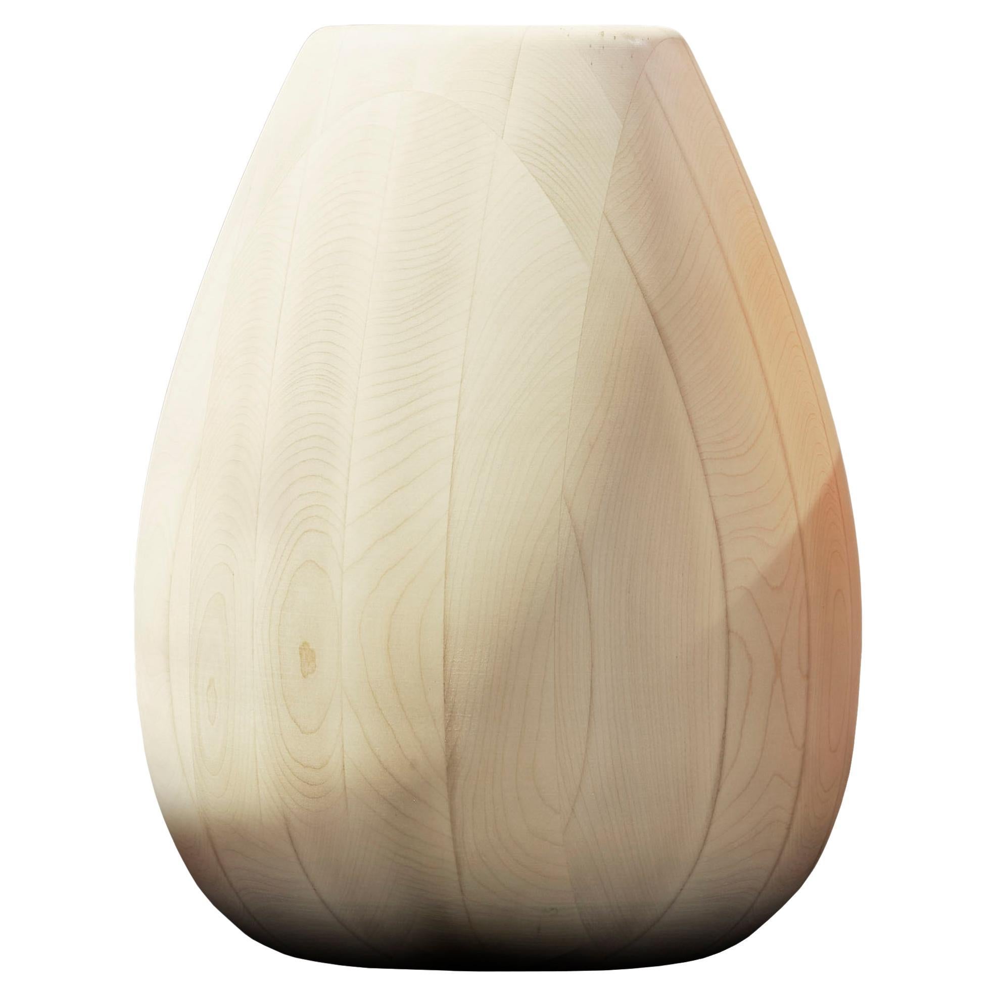 Vase en bois d'érable h25 design Franco Albini - édité b Officina della Scala