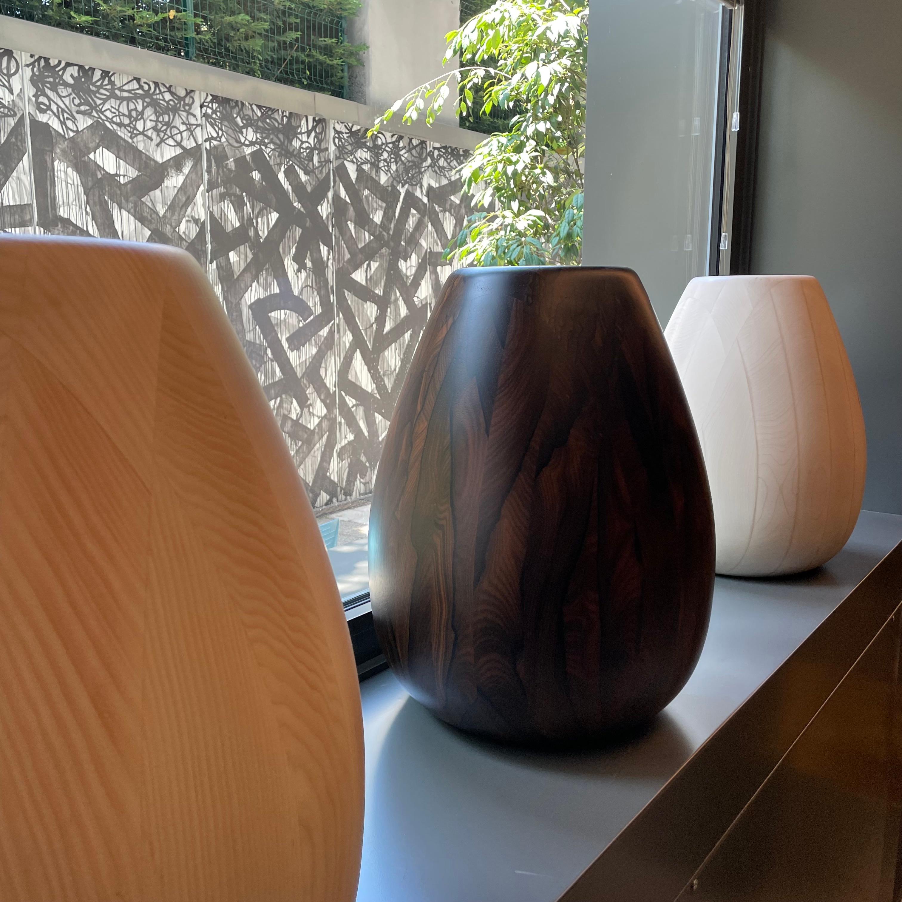 Mid-Century Modern Maple Wood Vase h50 design Franco Albini - edit b Officina della Scala For Sale
