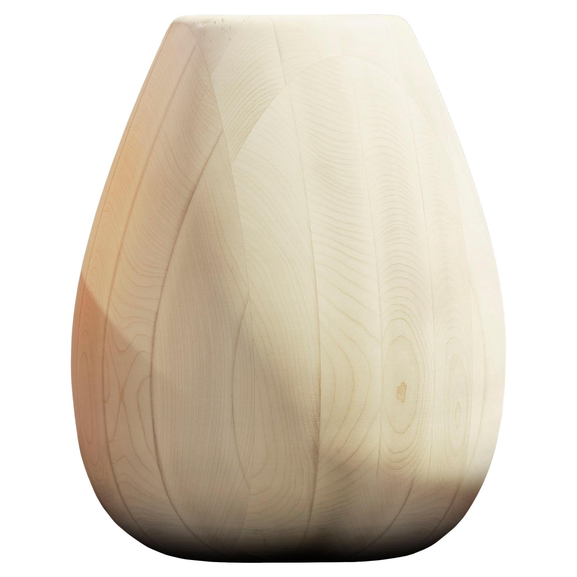 Maple Wood Vase h50 design Franco Albini - edit b Officina della Scala For Sale