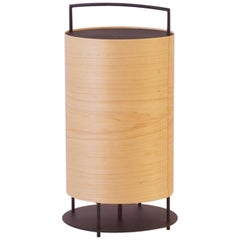 Lanterne n°5 en placage de bois d'érable avec cadre en métal noirci