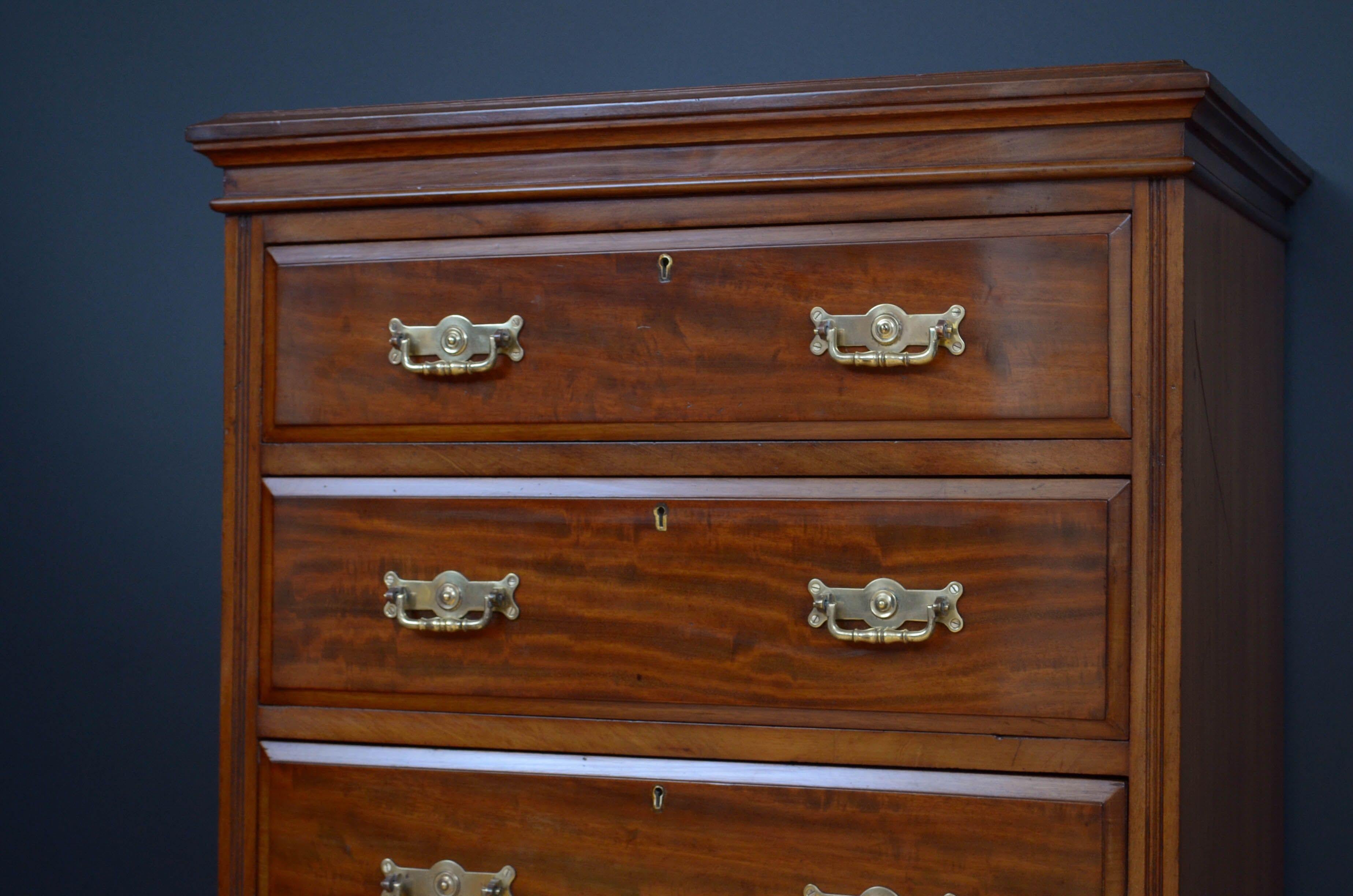 Maples Mahogany Chest of Drawers In Good Condition For Sale In Whaley Bridge, GB