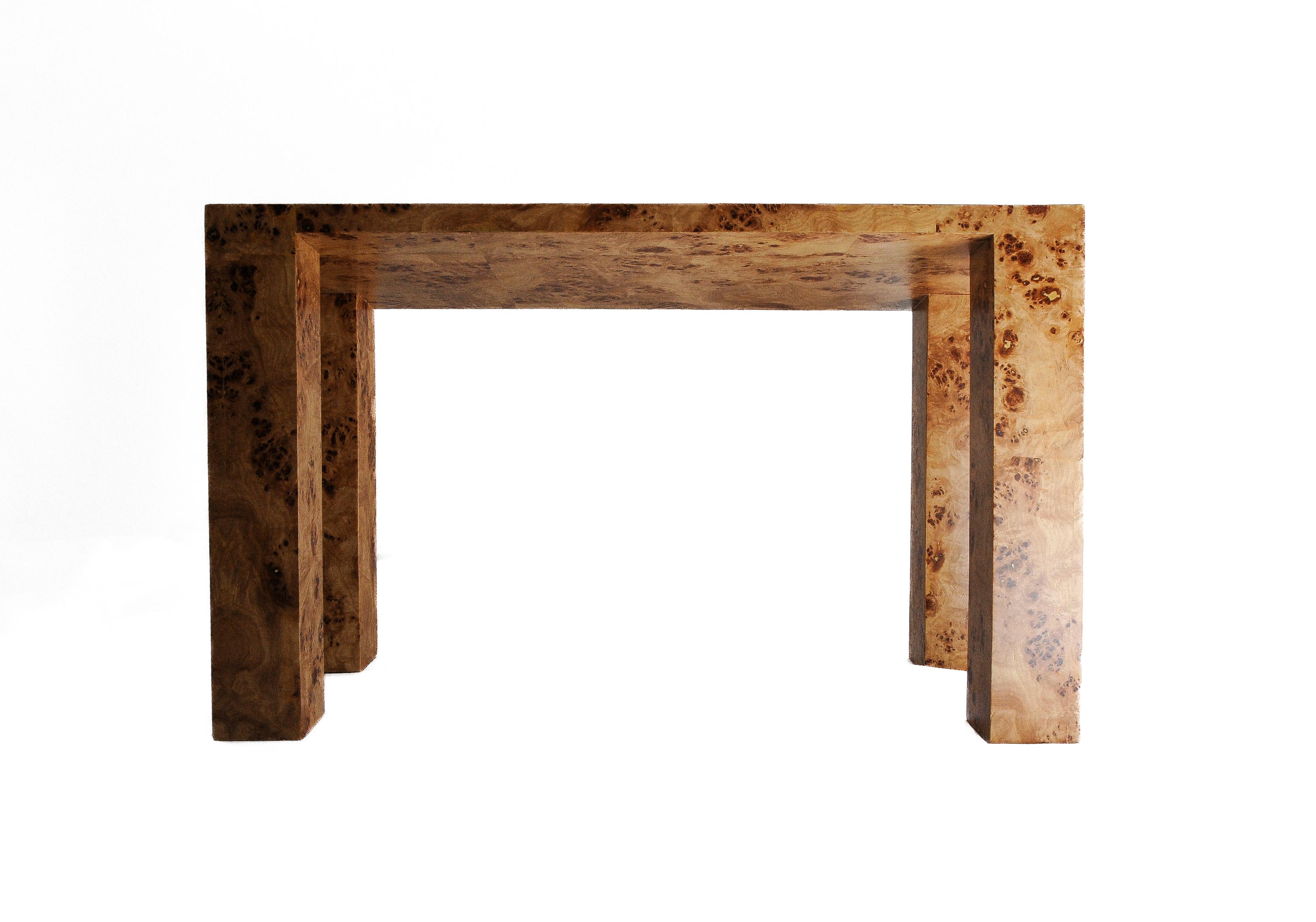 Table console sculpturale Venner en bois de ronce Mappa Neuf - En vente à Ciudad de México, CDMX