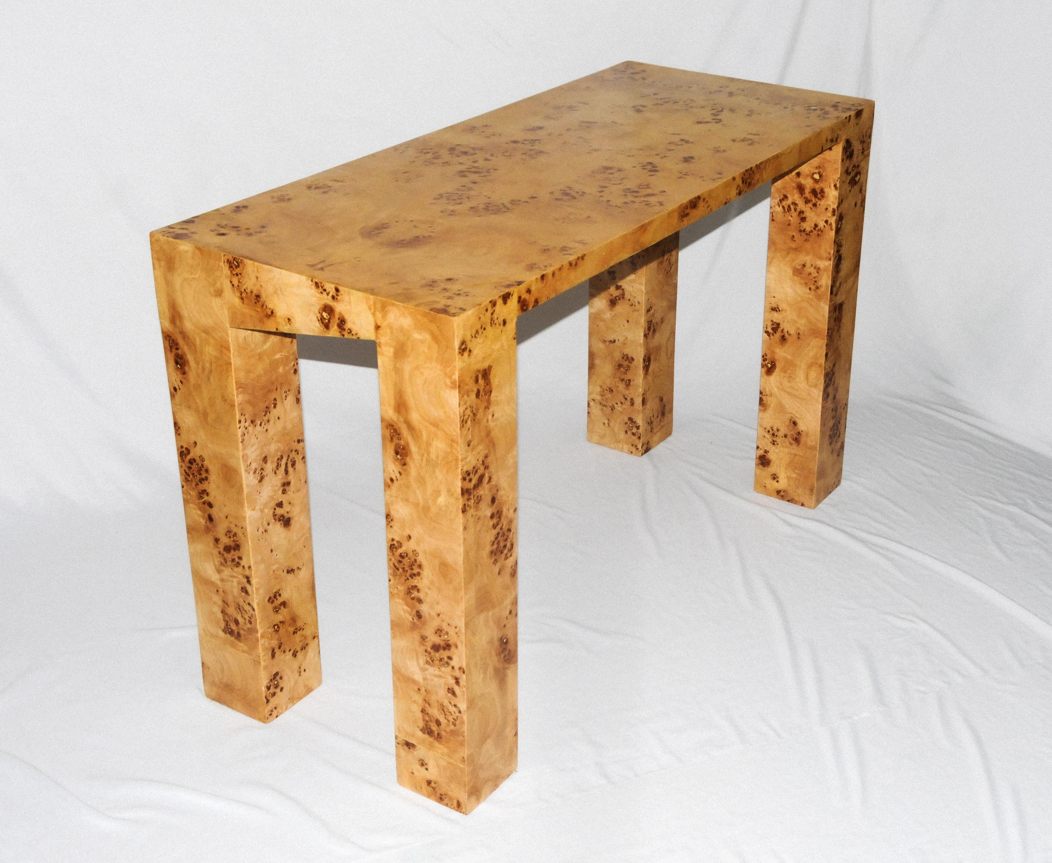 Bois Table console sculpturale Venner en bois de ronce Mappa en vente