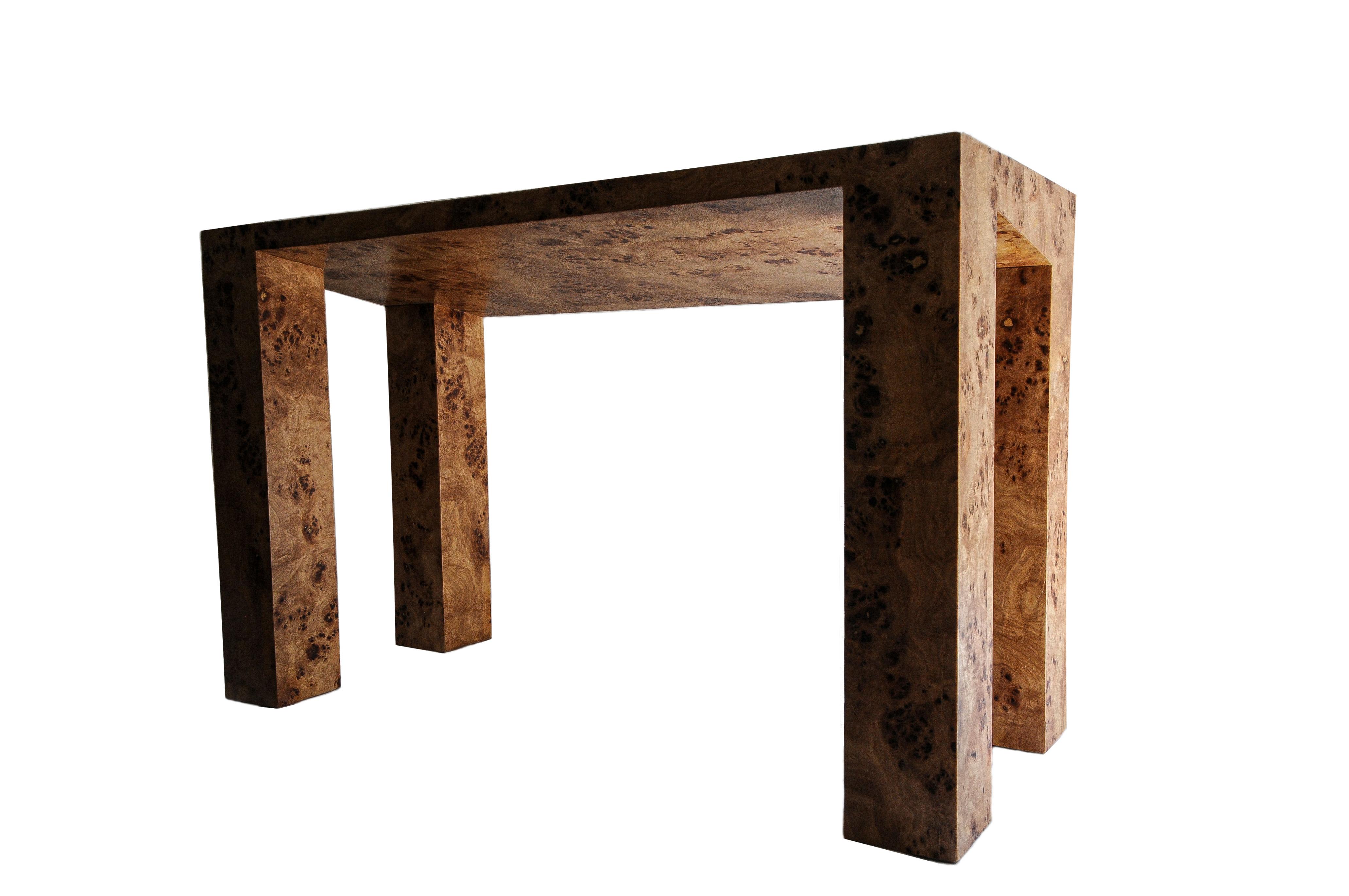 Table console sculpturale Venner en bois de ronce Mappa en vente 1
