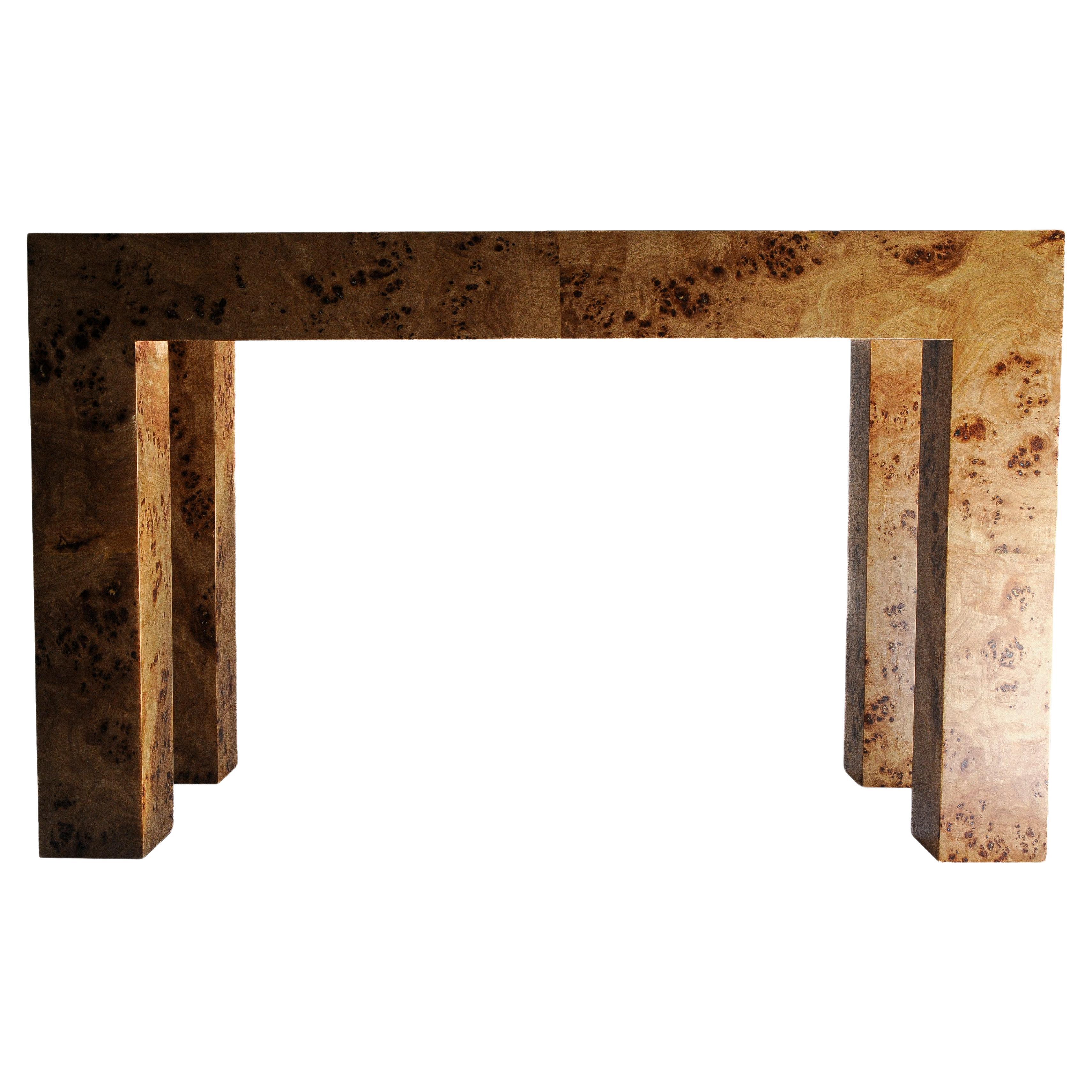 Mappa Burl Wood Venner Sculptural Console Table For Sale